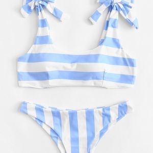 Striped Bikini with Knot Strap